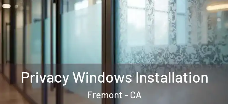 Privacy Windows Installation Fremont - CA